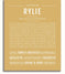 Rylie Personalized Name Meaning Art Prints – Name Stories