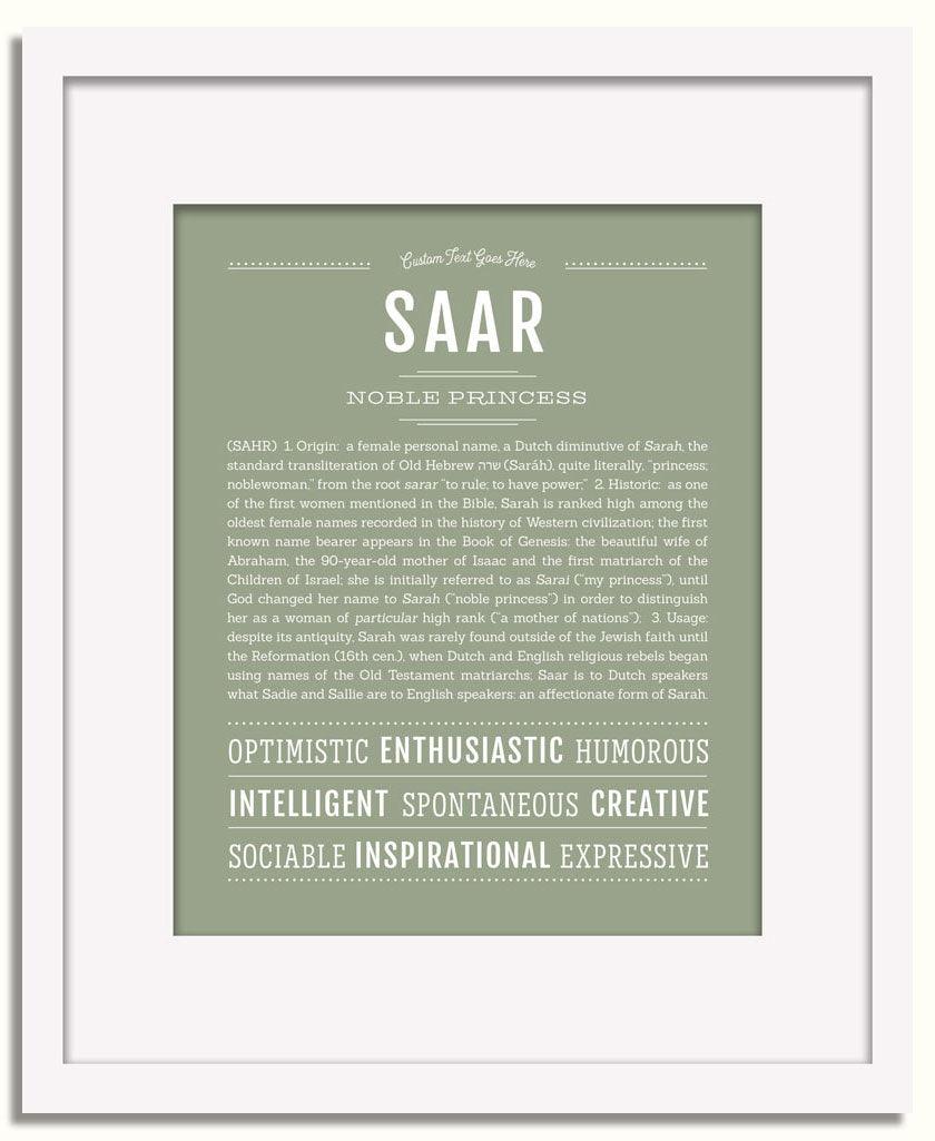 Frame Options | Sage | White Frame, Matted