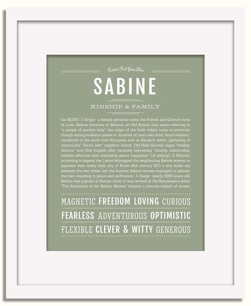 Frame Options | Sage | White Frame, Matted