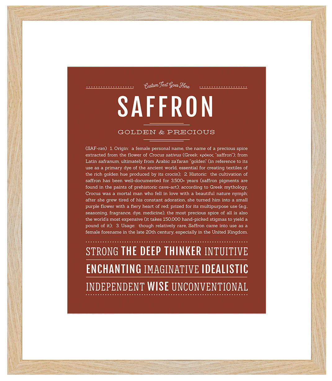 Saffron | Name Art Print