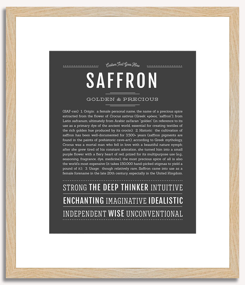 Saffron | Name Art Print