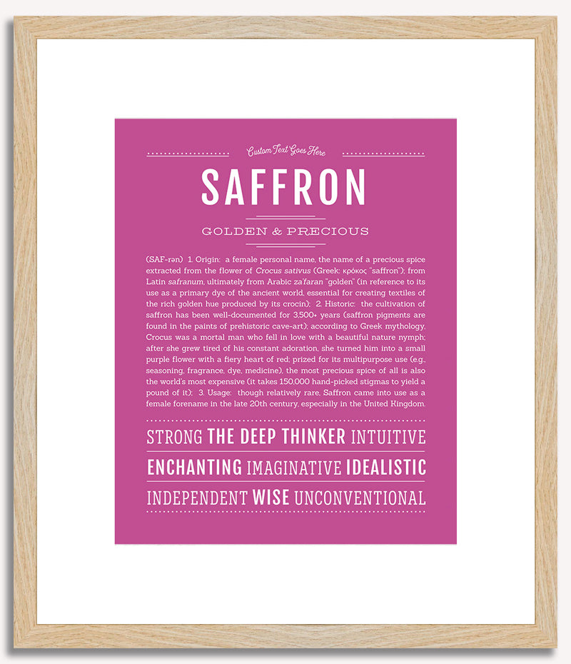 Saffron | Name Art Print