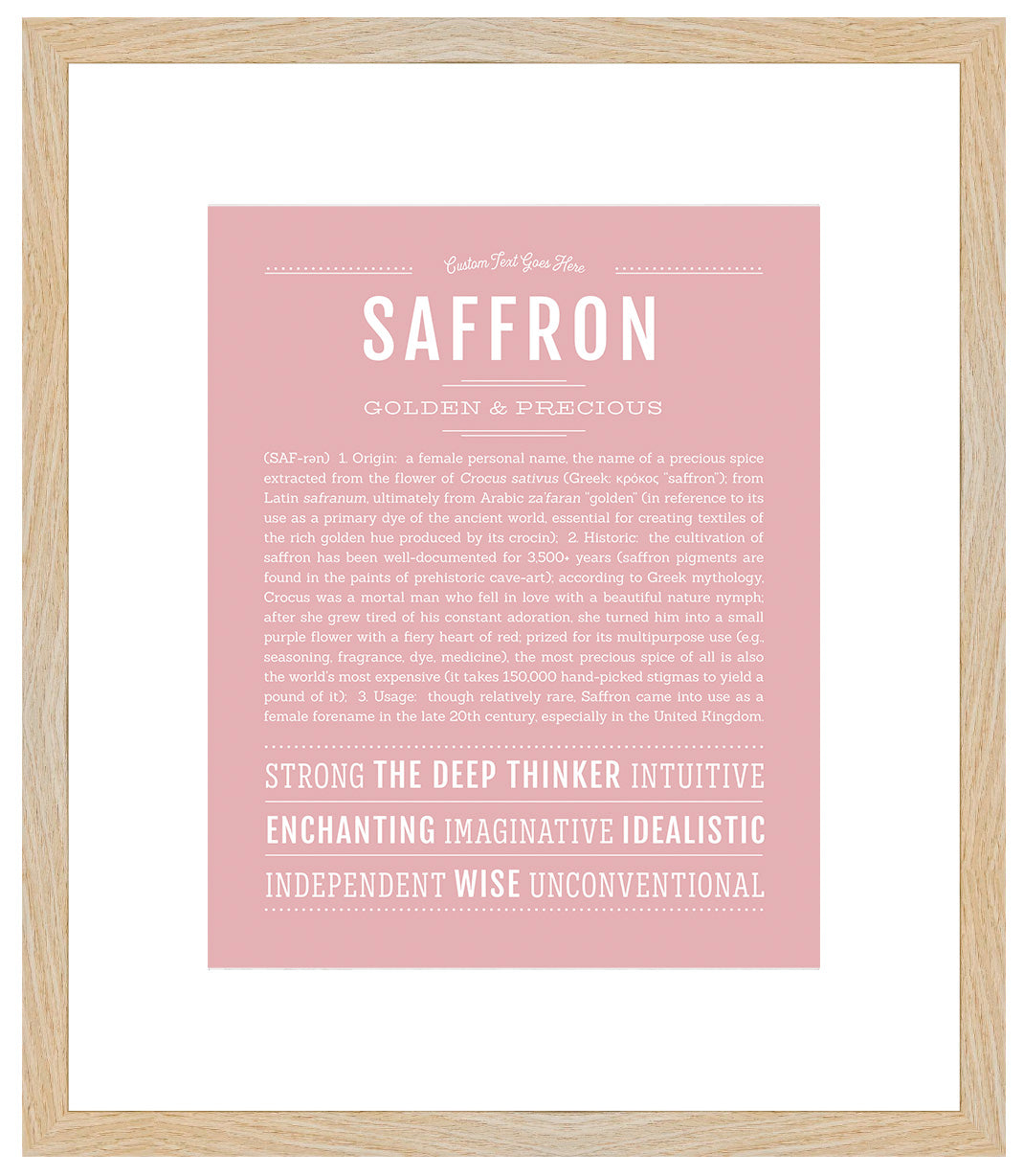 Saffron | Name Art Print