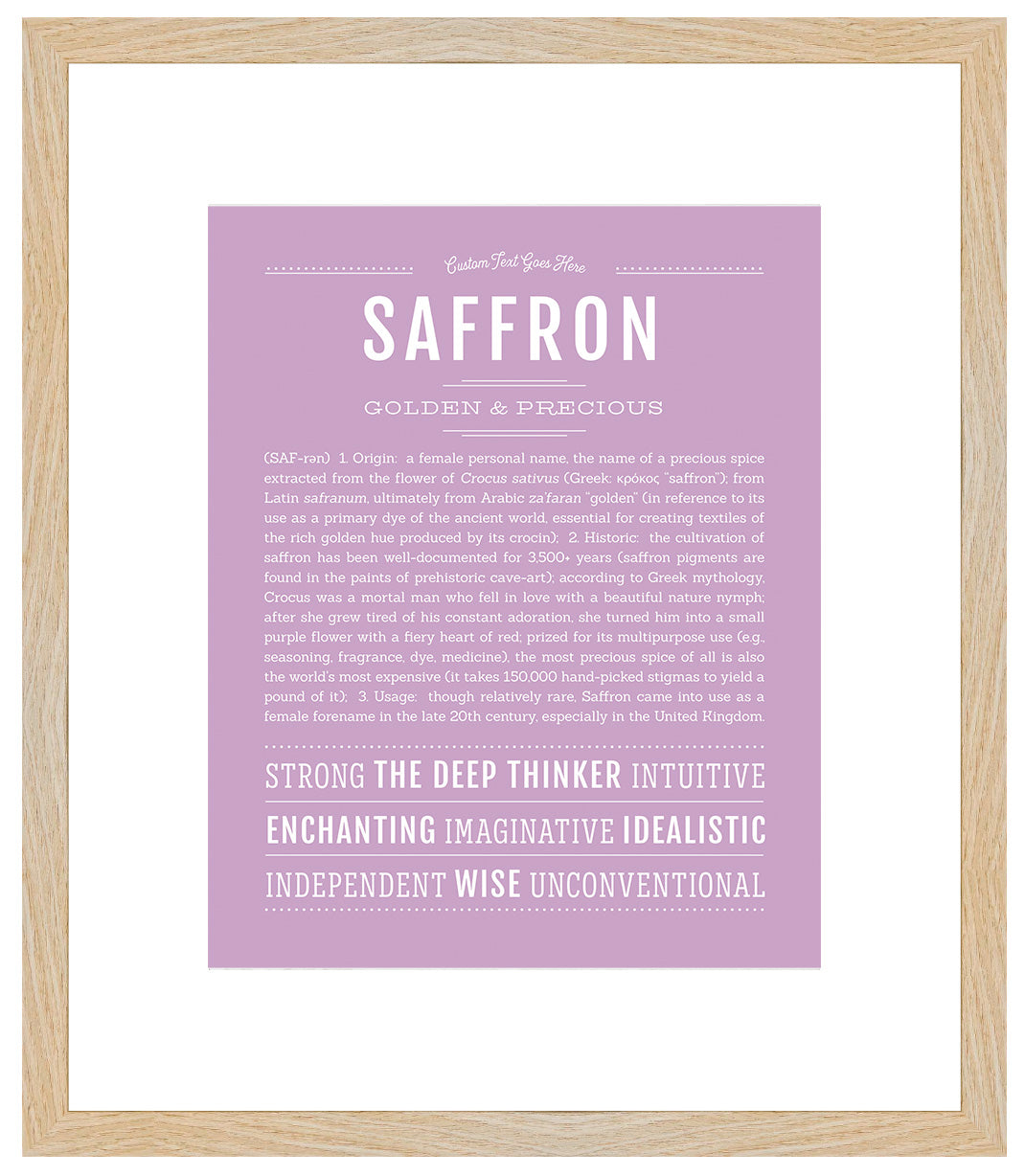 Saffron | Name Art Print