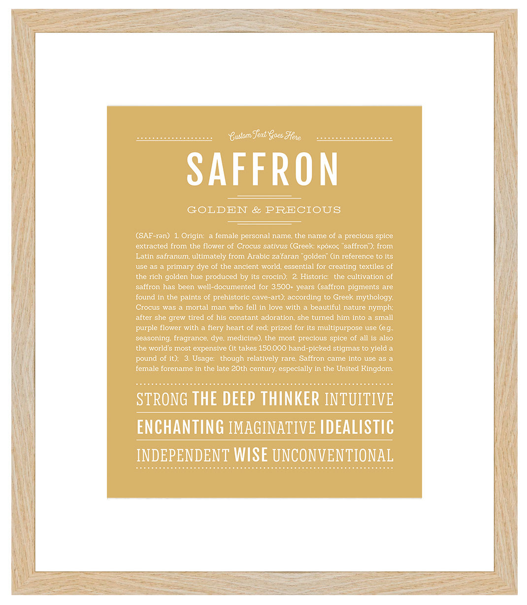 Saffron | Name Art Print