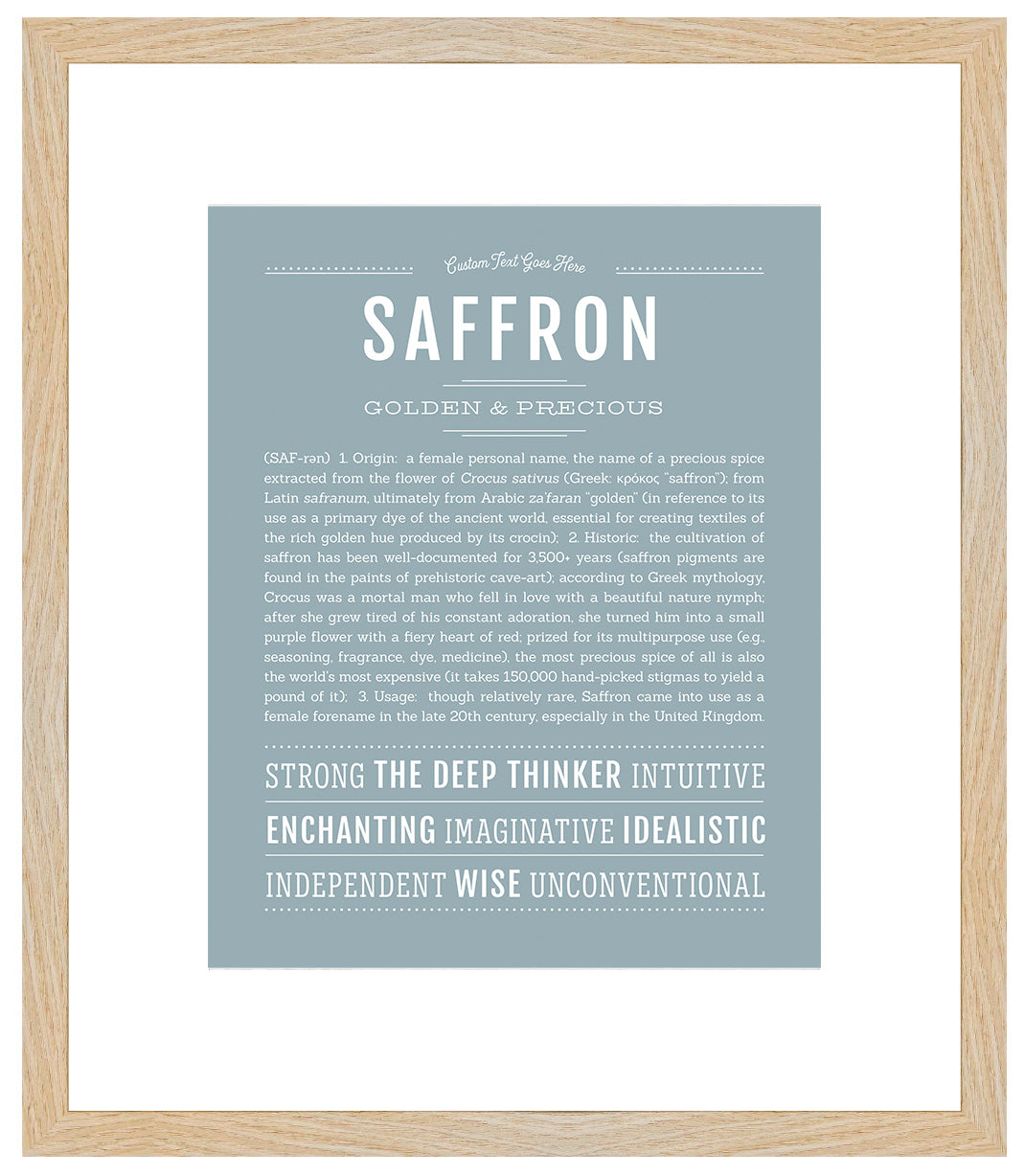 Saffron | Name Art Print