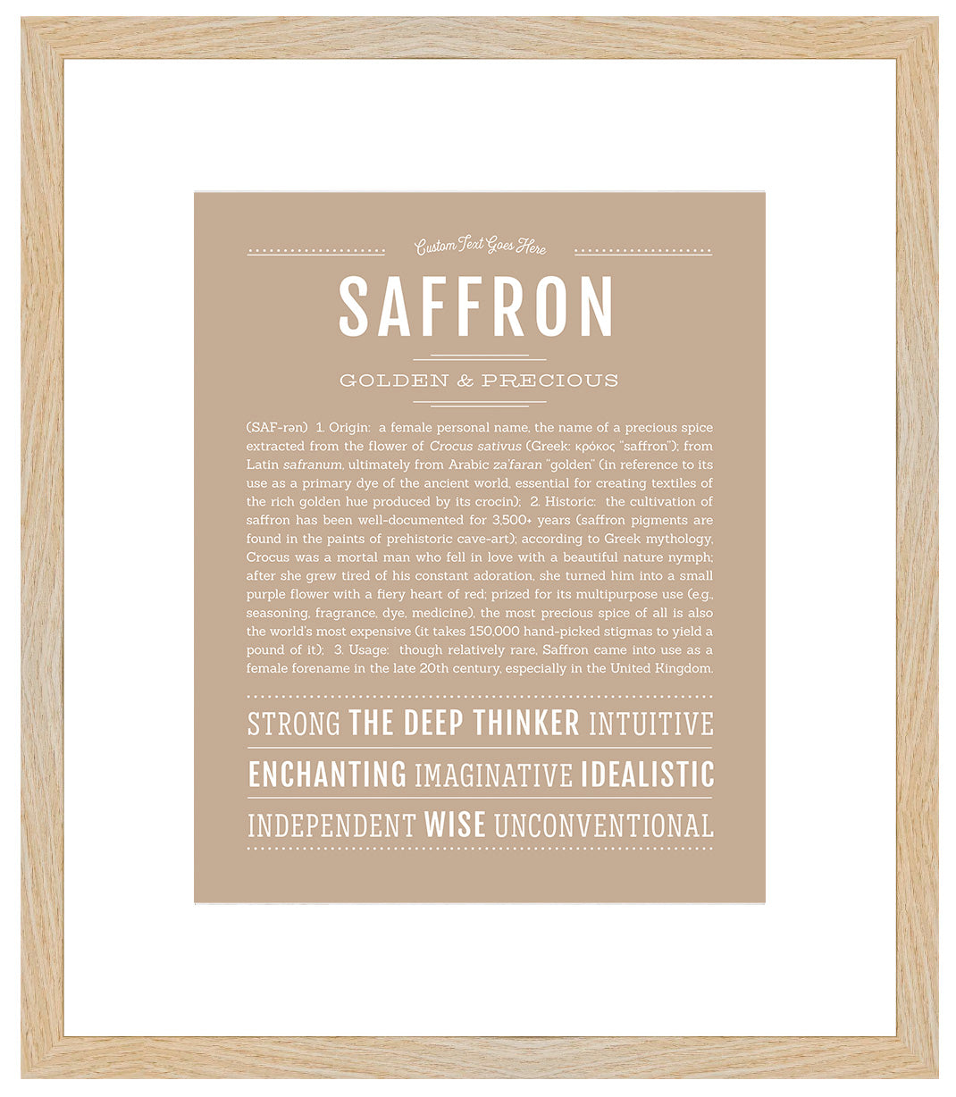 Saffron | Name Art Print