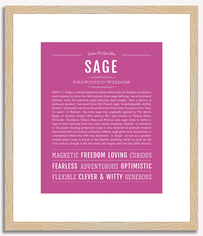 Sage (female) | Name Art Print