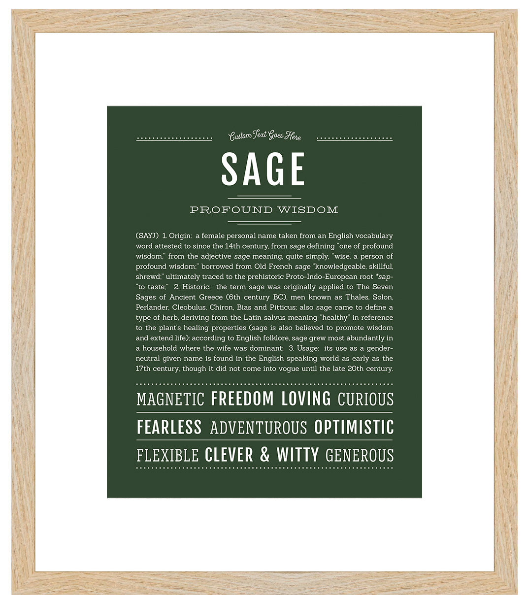 Sage (female) | Name Art Print