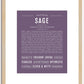 Sage (female) | Name Art Print