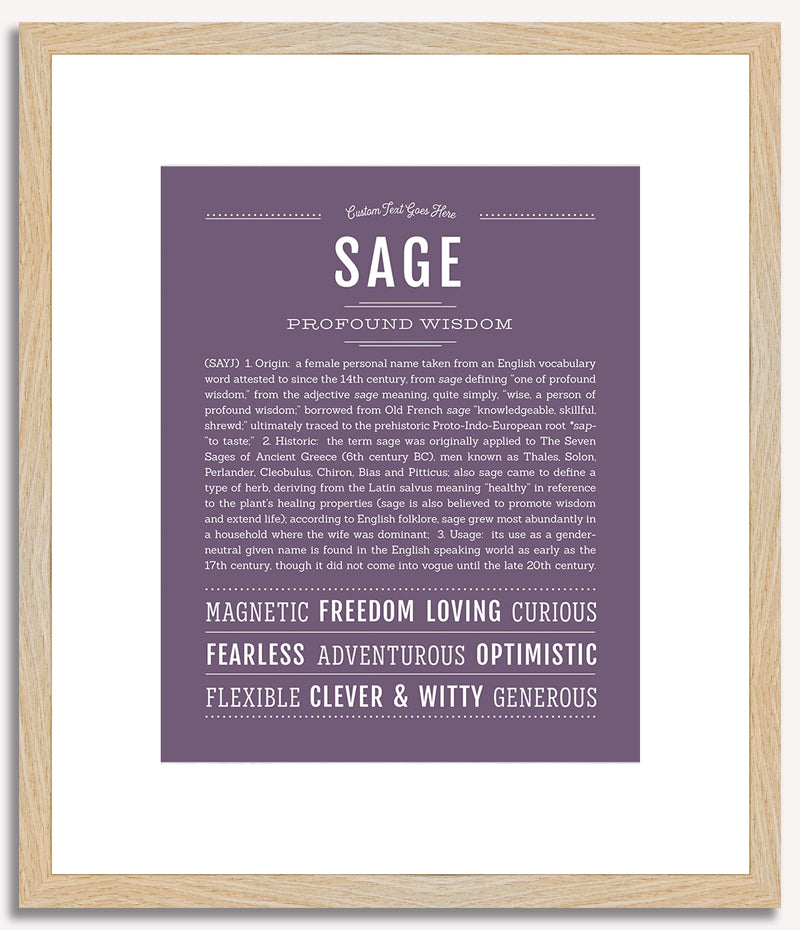 Sage (female) | Name Art Print