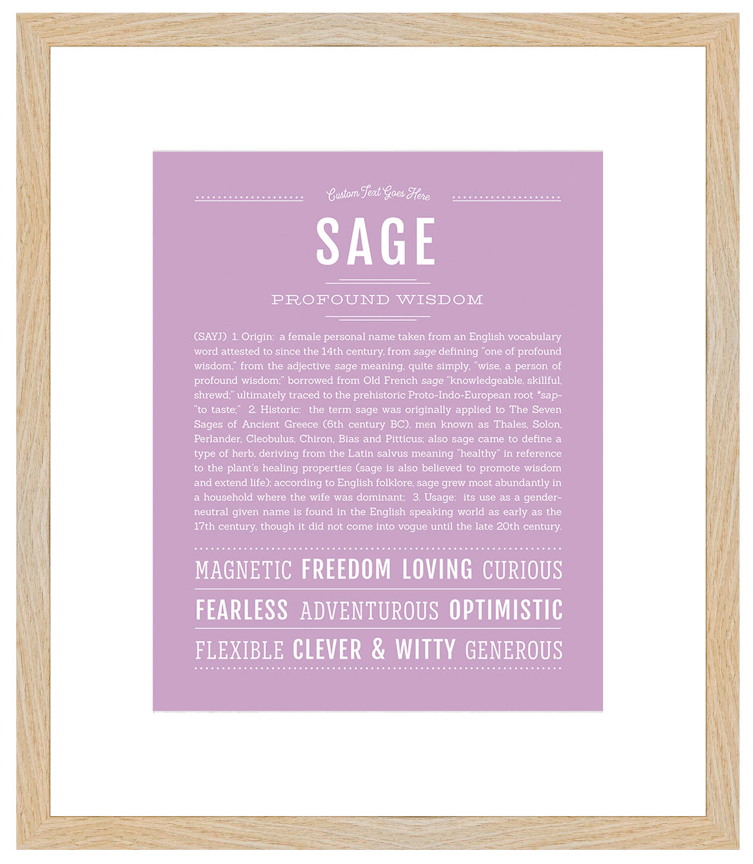 Sage (female) | Name Art Print