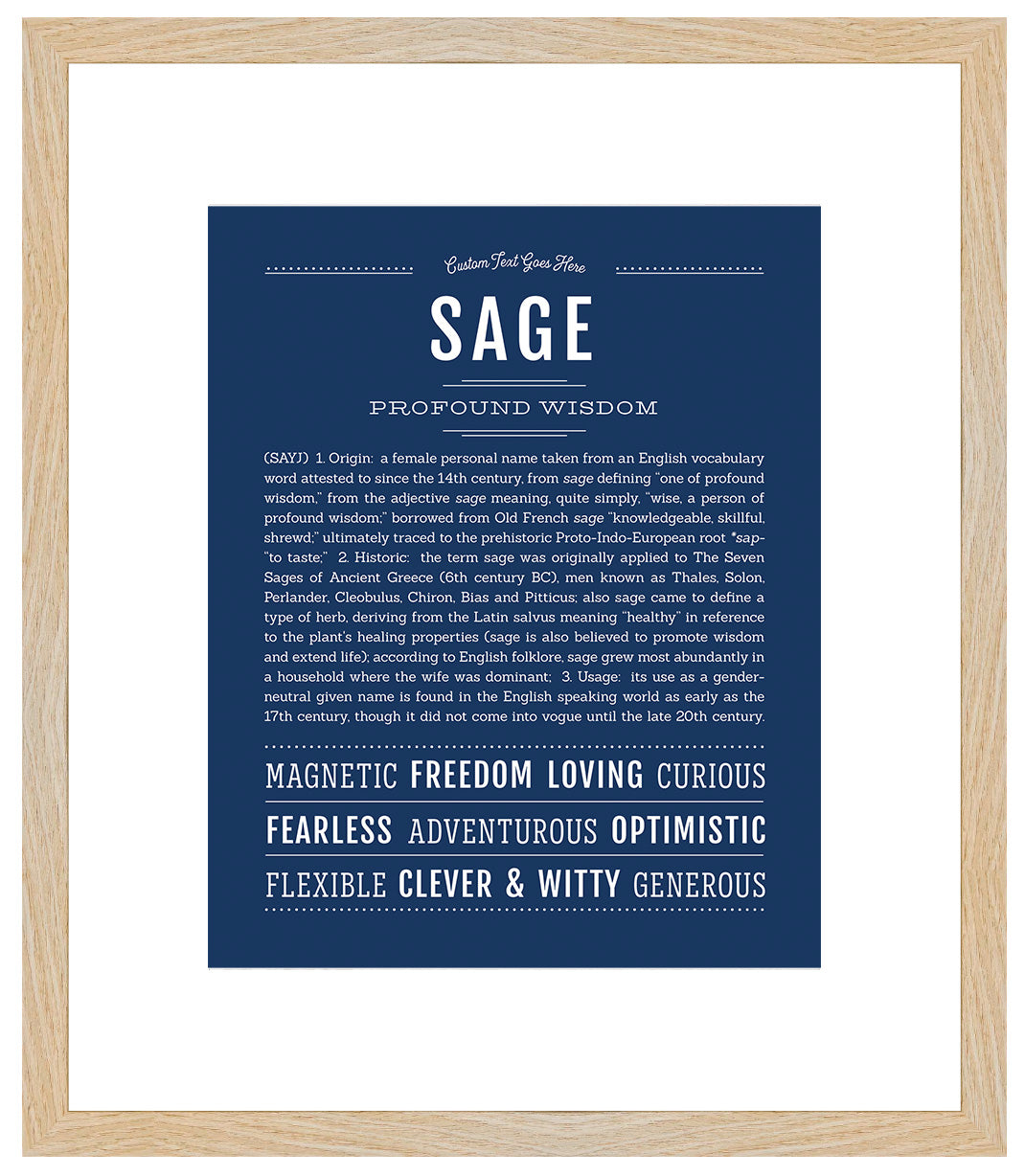 Sage (male) | Name Art Print