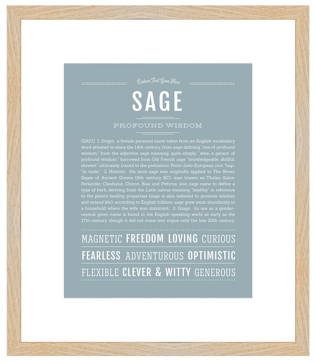 Sage (female) | Name Art Print