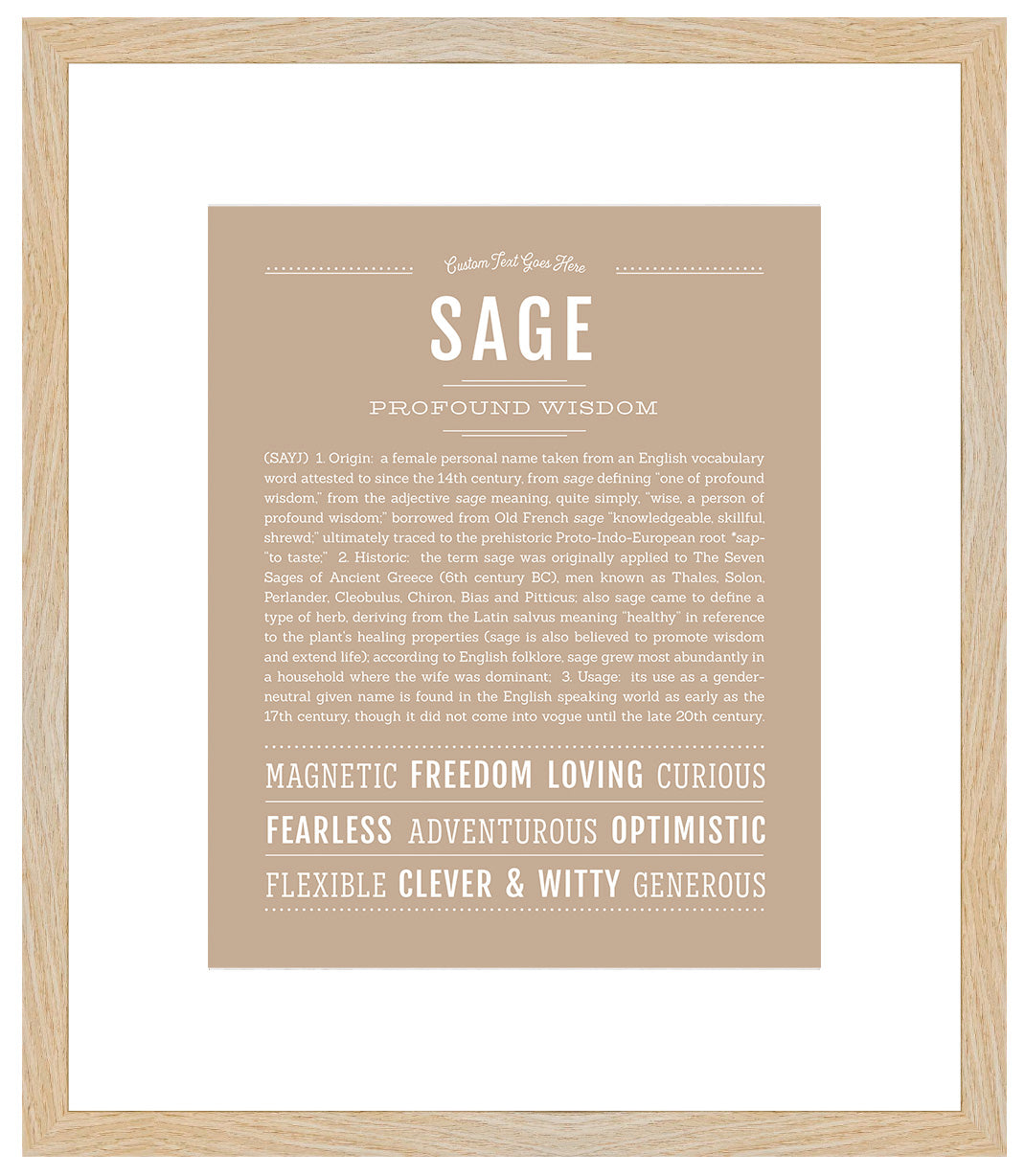 Sage (female) | Name Art Print