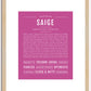 Saige | Name Art Print