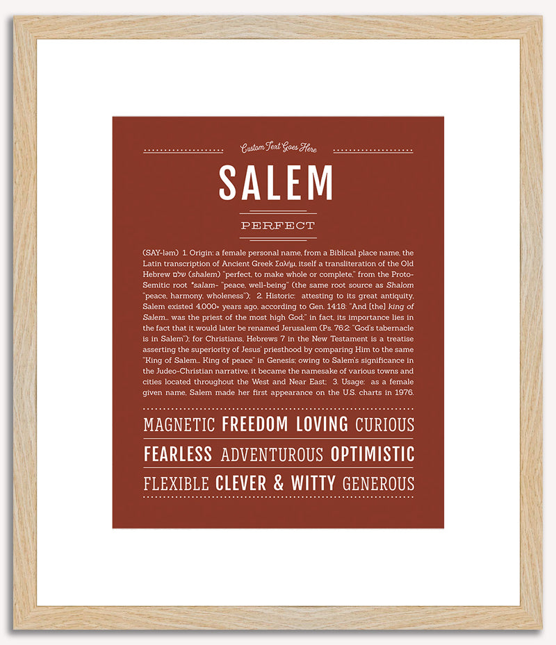 Salem (female) | Name Art Print