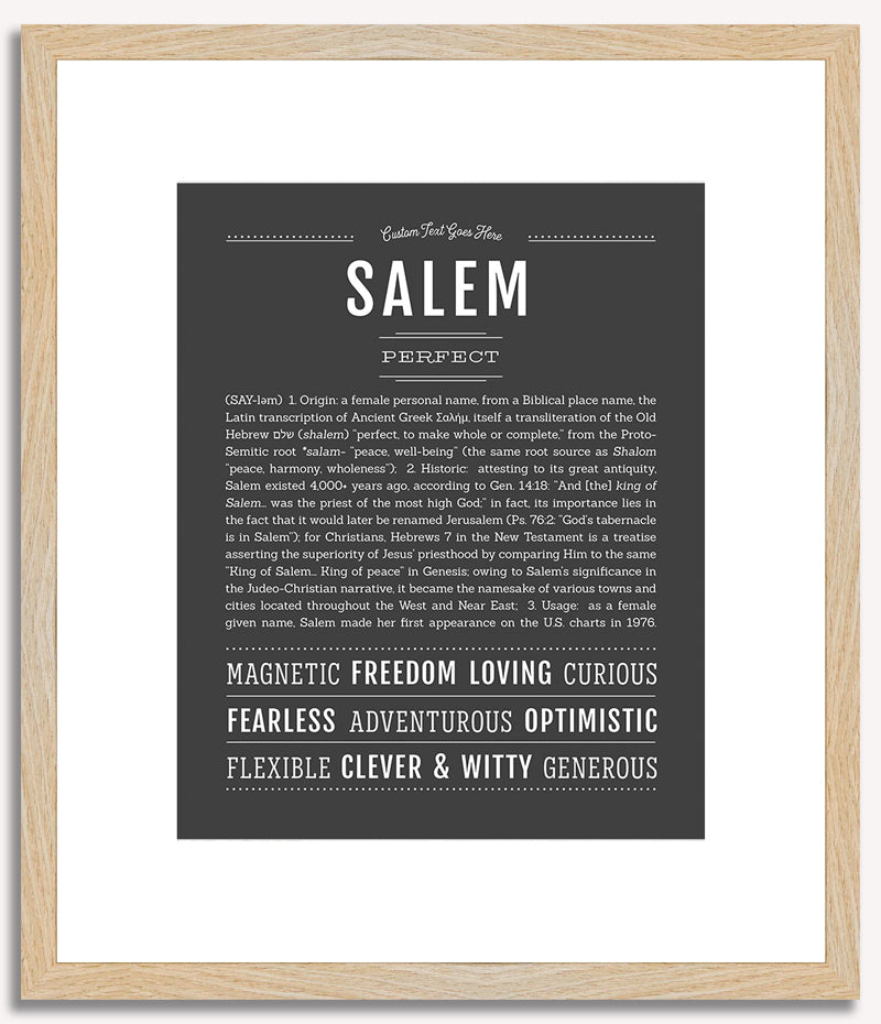 Salem (female) | Name Art Print