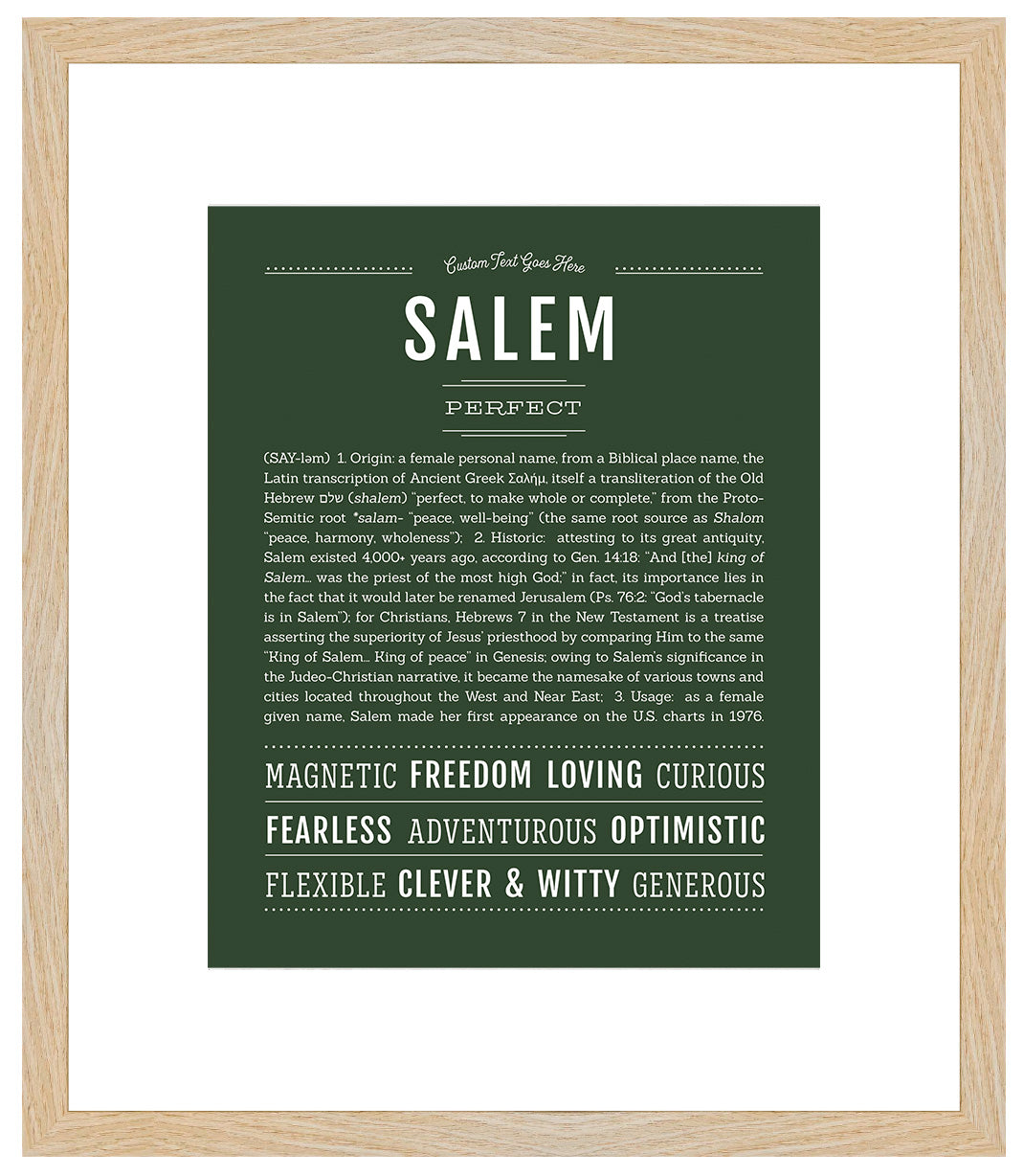 Salem (female) | Name Art Print