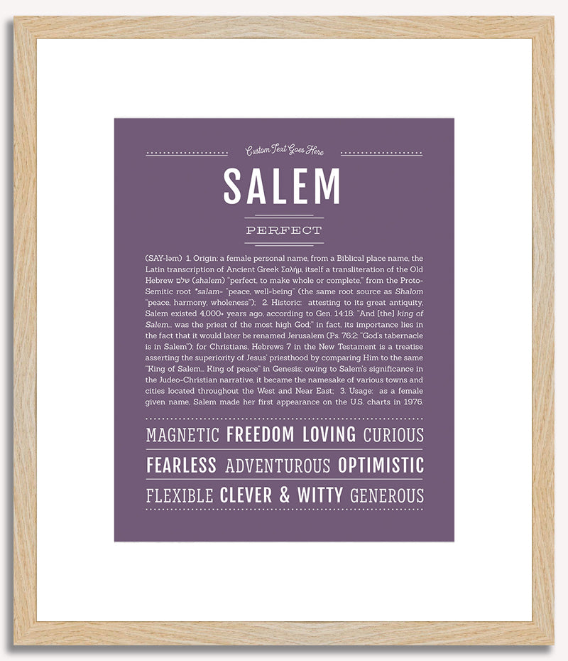 Salem (female) | Name Art Print