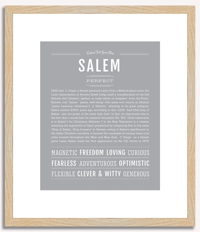 Salem (female) | Name Art Print