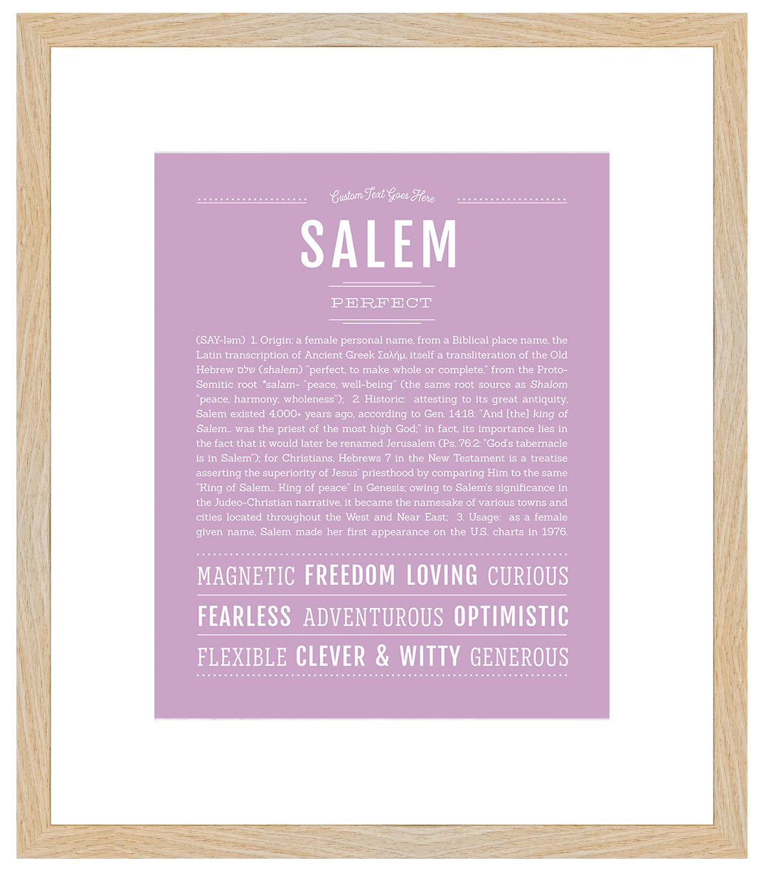 Salem (female) | Name Art Print