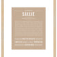 Sallie | Name Art Print