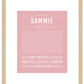 Sammie (female) | Name Art Print