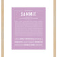 Sammie (female) | Name Art Print