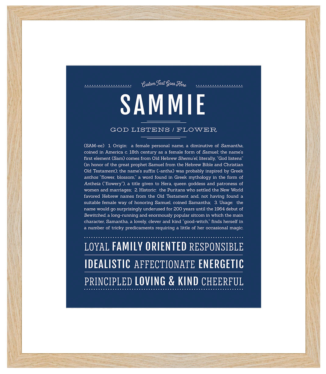 Sammie (female) | Name Art Print