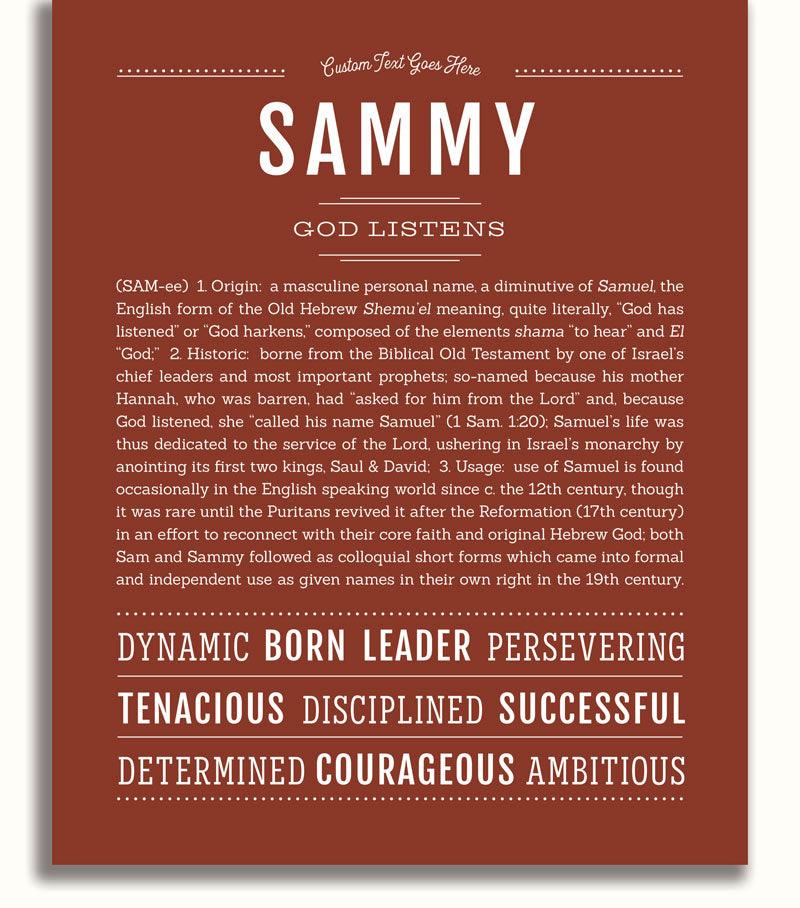 sammyページ Sammy Personalized Name Meaning Art Prints – Name Stories