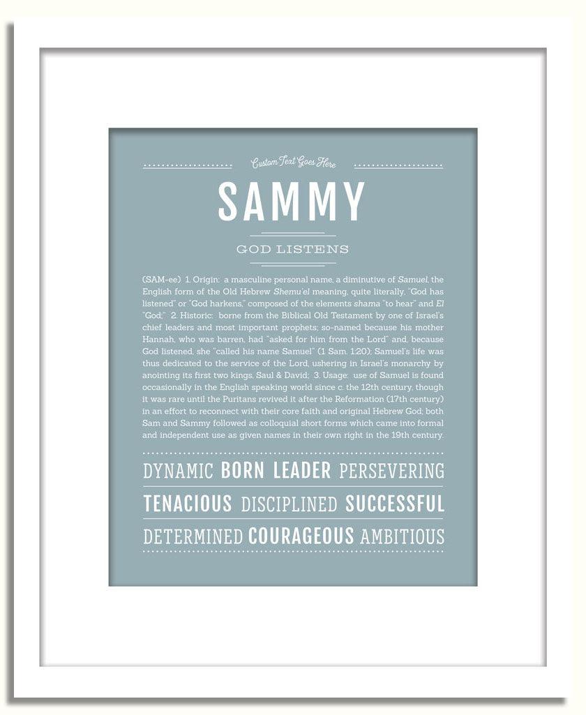 sammyページ Sammy Personalized Name Meaning Art Prints – Name Stories
