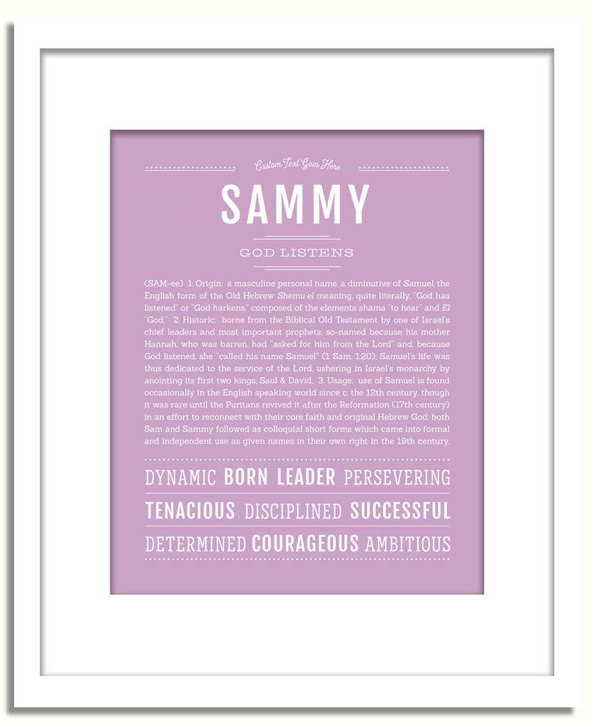 Sammy Personalized Name Meaning Art Prints – Name Stories