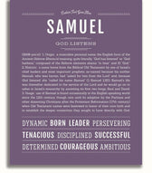 Samwell Name Samuel Personalized Name Meaning Art Prints – Name Stories