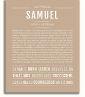 Samuel Personalized Name Meaning Art Prints – Name Stories