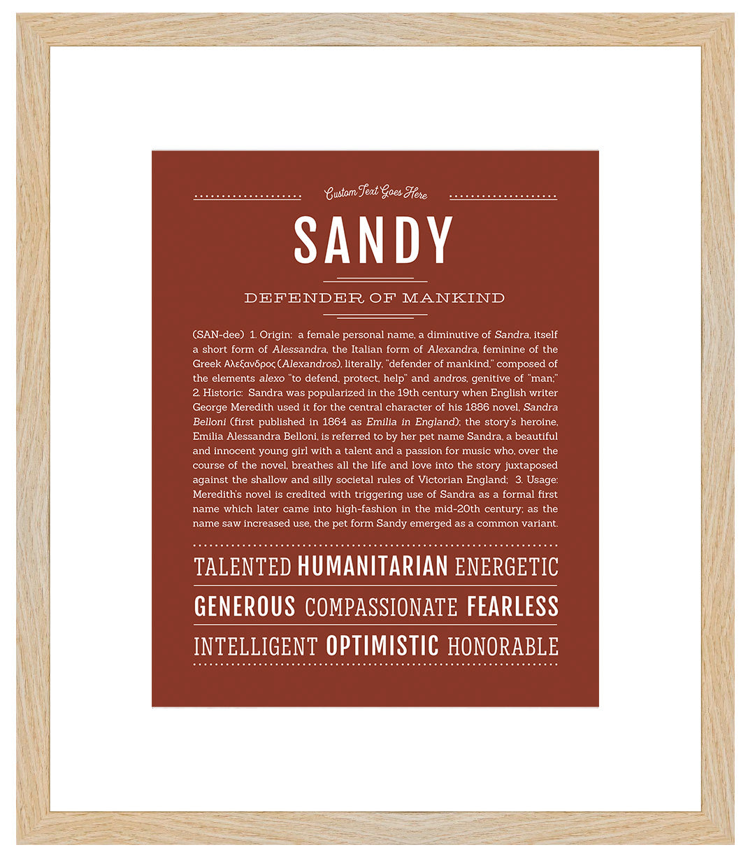 Sandy (female) | Name Art Print