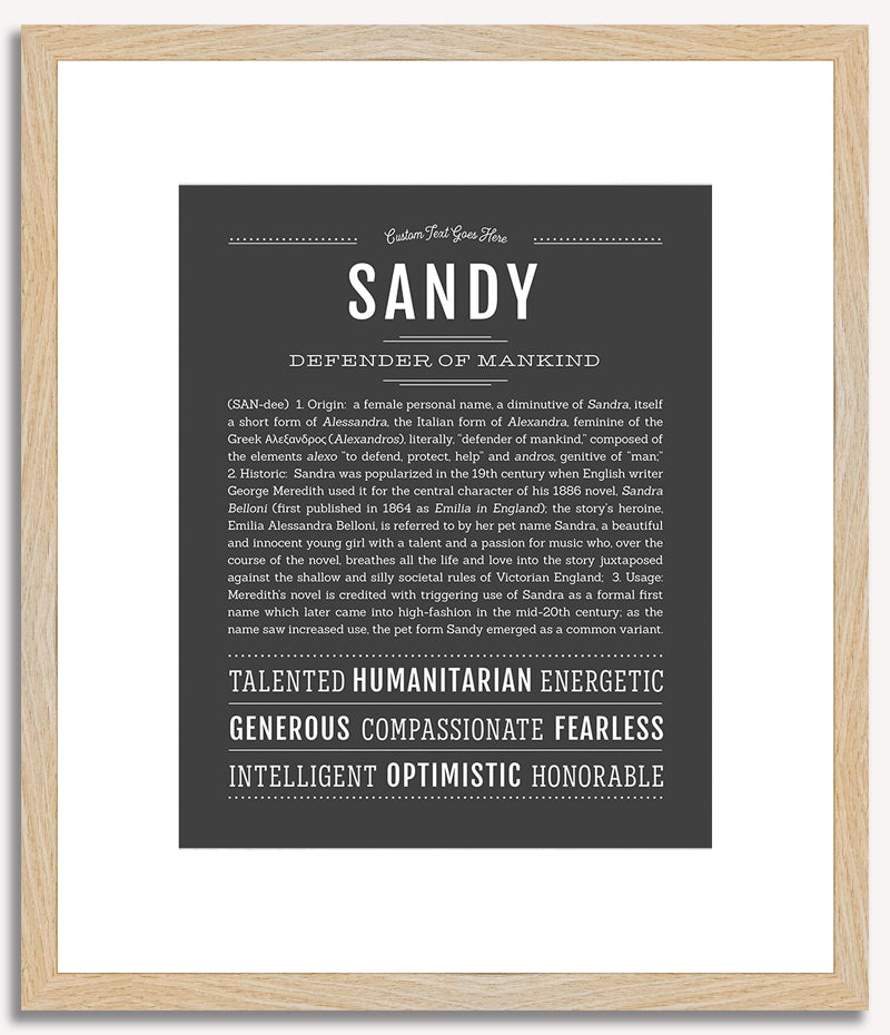 Sandy (female) | Name Art Print