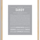 Sandy (female) | Name Art Print