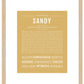 Sandy (female) | Name Art Print