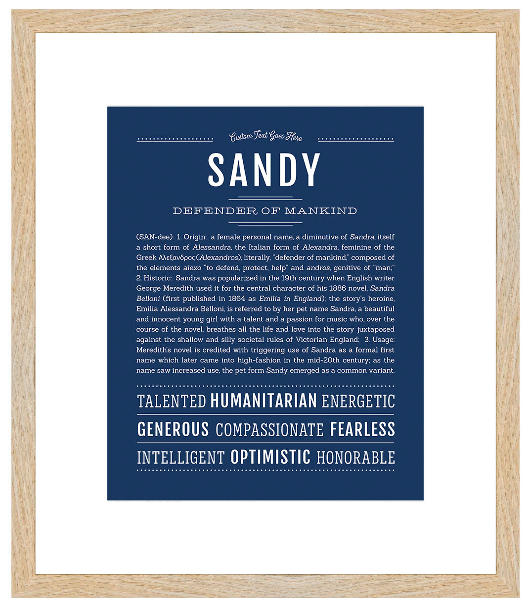 Sandy (female) | Name Art Print