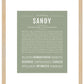 Sandy (female) | Name Art Print