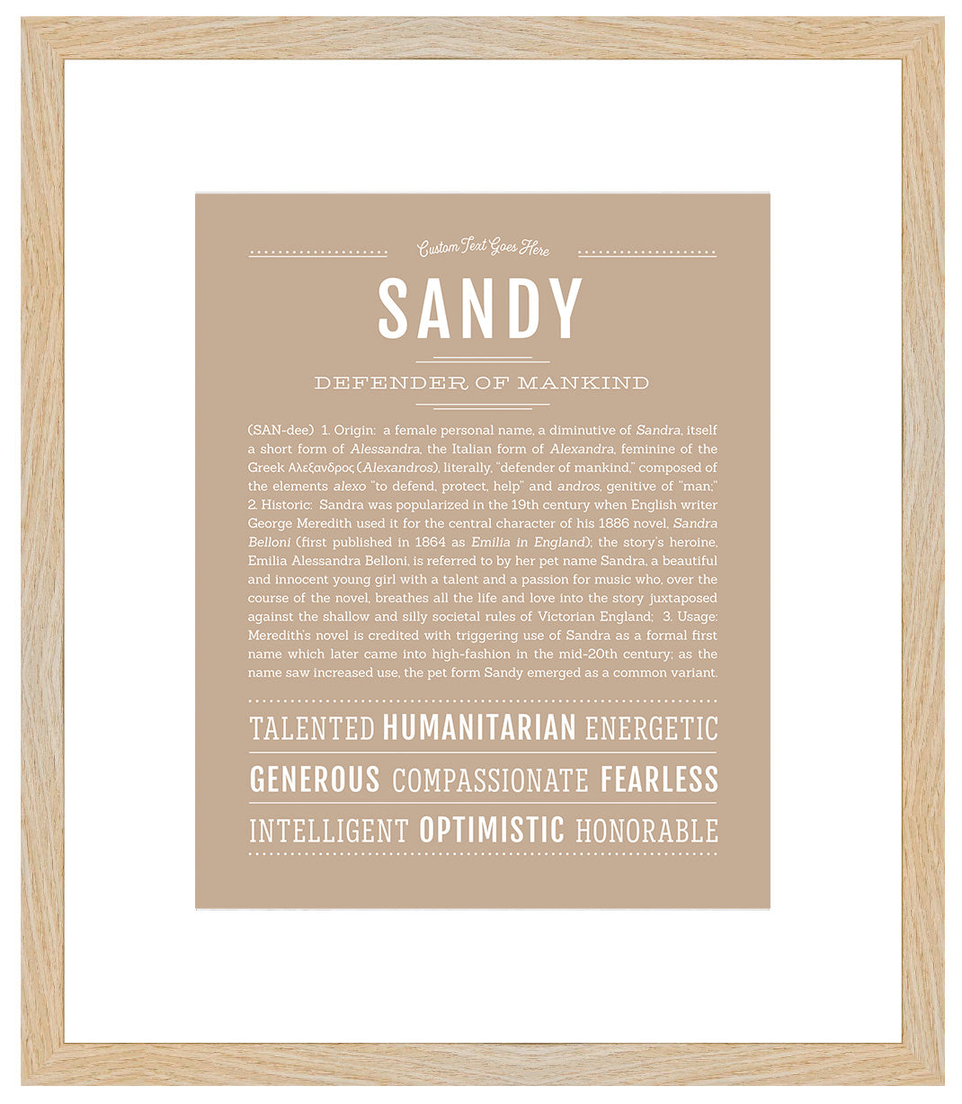 Sandy (female) | Name Art Print