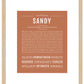 Sandy (female) | Name Art Print