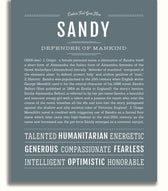 Sandy Personalized Name Meaning Art Prints – Name Stories