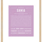 Sania | Name Art Print