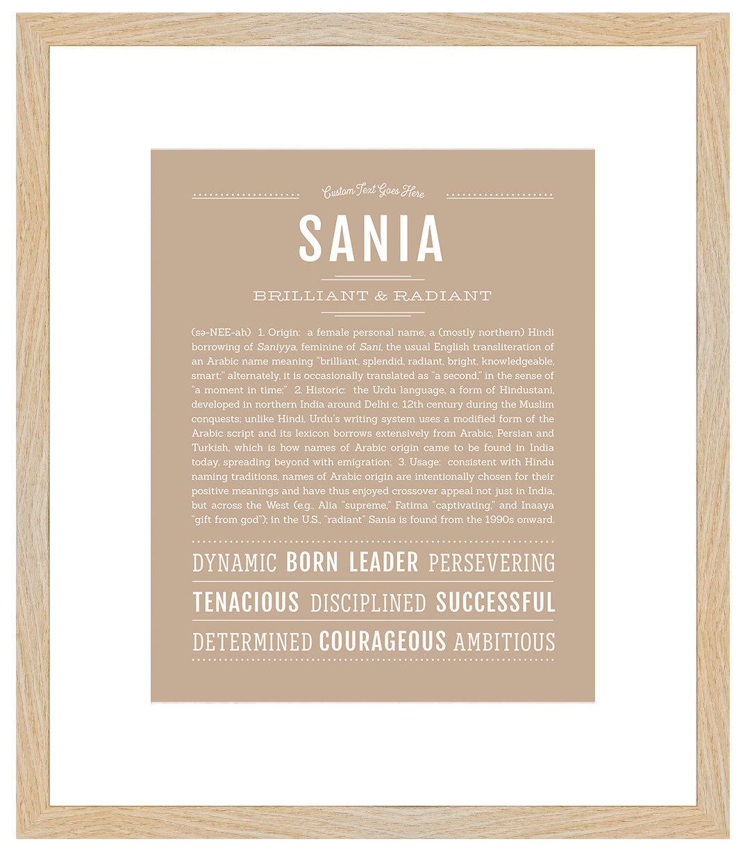 Sania | Name Art Print