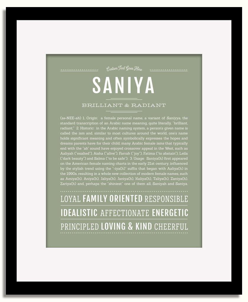 Frame Options | Sage | Black Frame, Matted