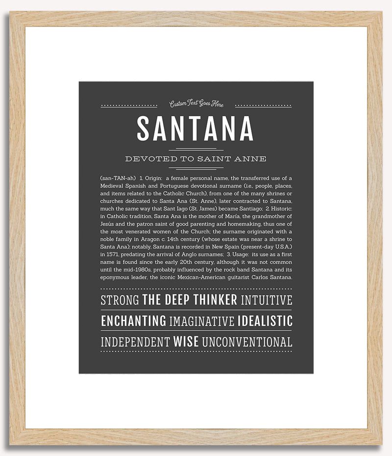 Santana (female) | Name Art Print