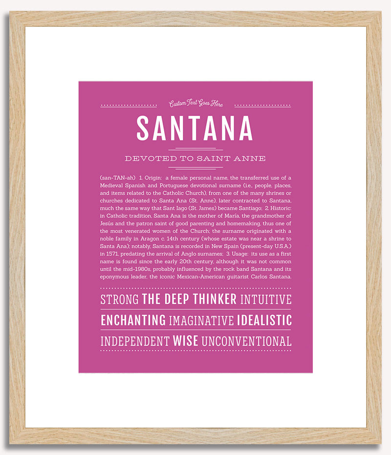 Santana (female) | Name Art Print