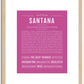 Santana (male) | Name Art Print